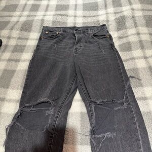 Lucky Brand Black High Rise Mom Jean